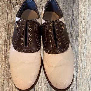 Men’s FootJoy Turf-Mates Golf Shoes Size 9.5D Used in Box White/Brown